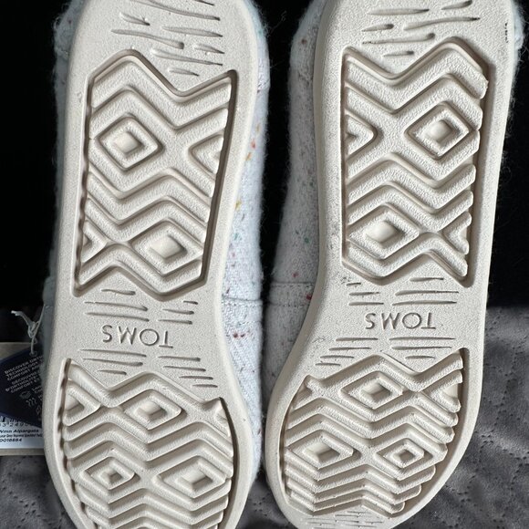 TOMS Alpargata Lunar Grey Repreve Speckled Twill Faux Shearling 8.5 NWT - Picture 5 of 6